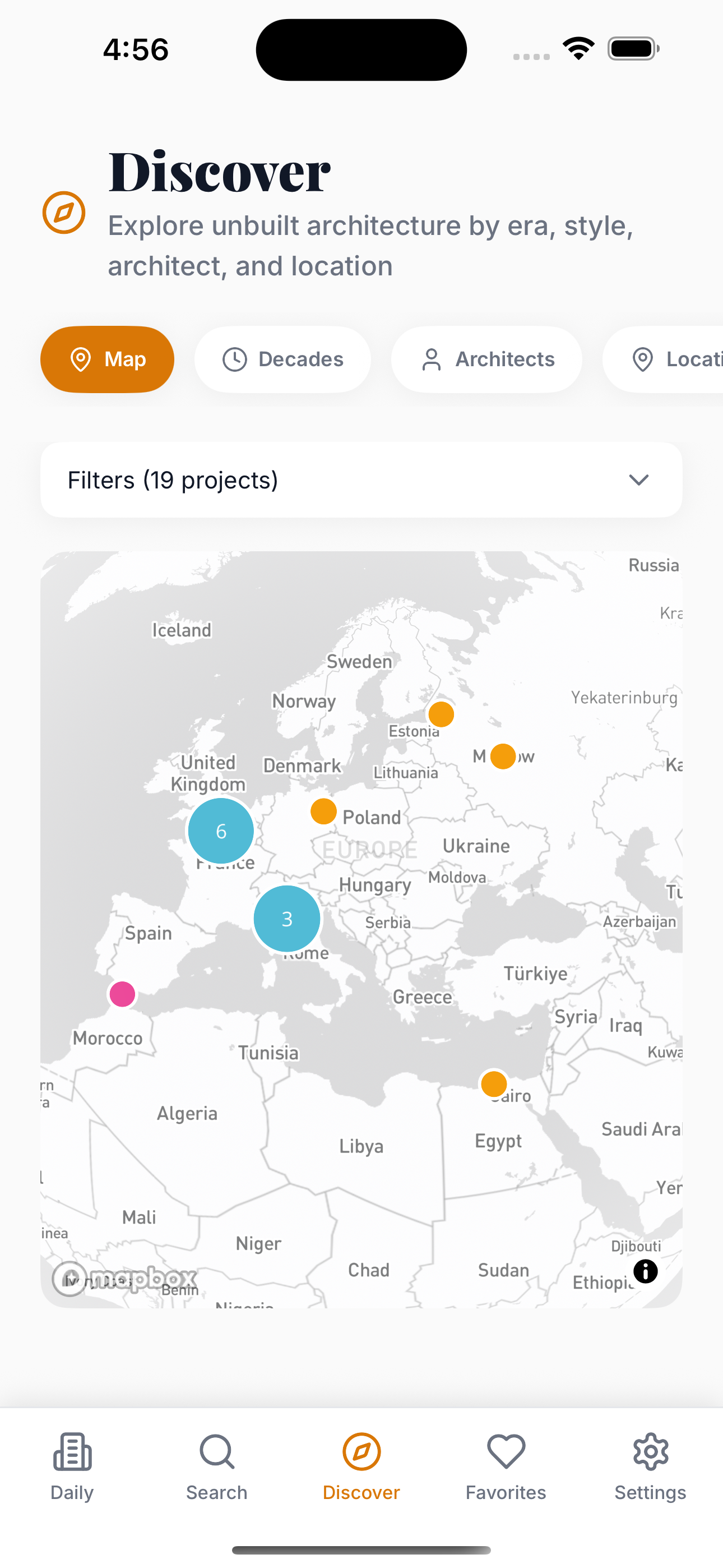 Interactive map of unbuilt projects